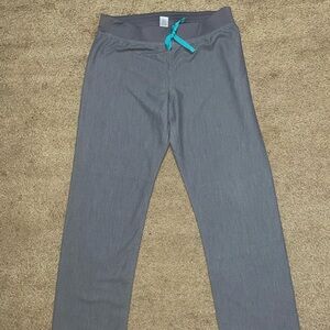 Figs scrubs with Teal Drawstring